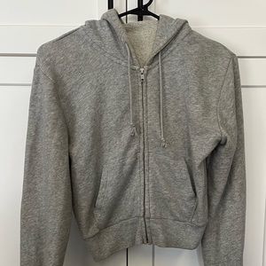 Brandy Melville Women’s Gray Zip-Up Hoodie.